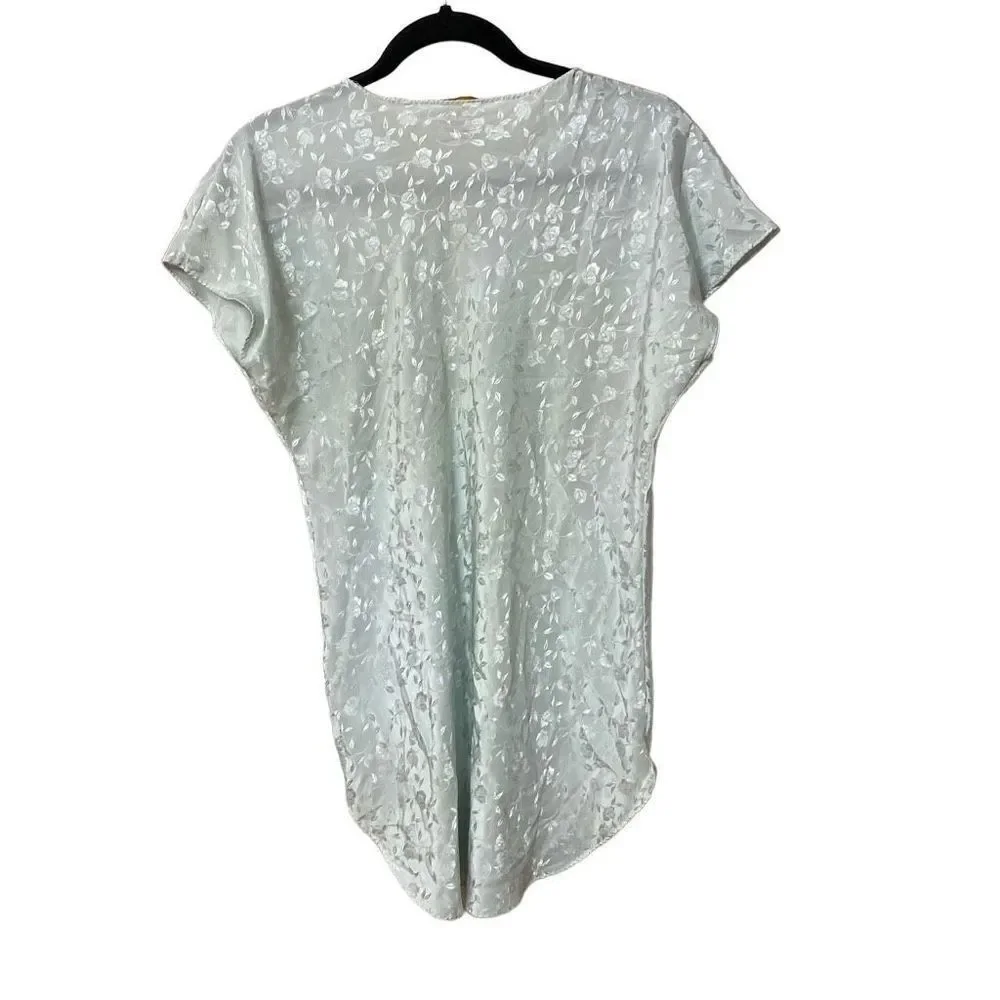 Vintage Ilise Stevens Pastel Green Brocade Nightie - Picture 2 of 4